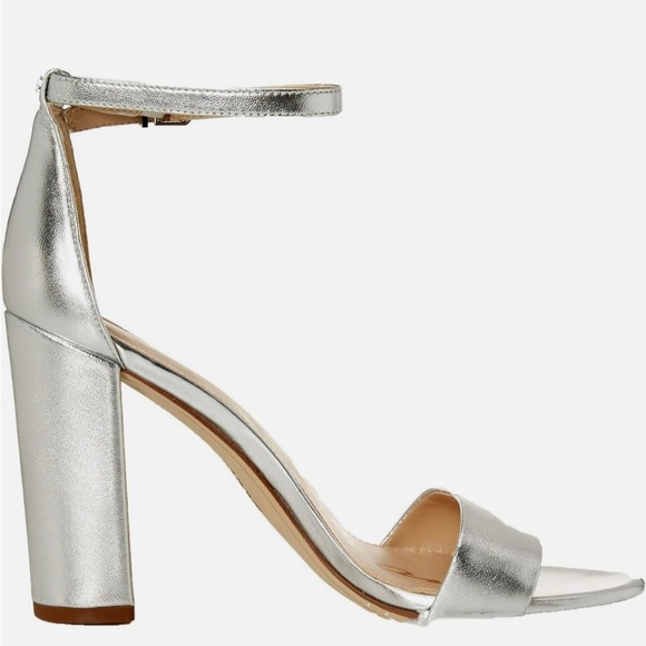 Sam Edelman Yaro Silver Block Heel Sandals - Picture 2 of 12